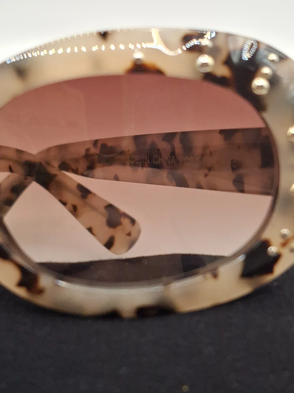 Anthropologie Cream Tortoiseshell Oval Sunglasses with Brown Gradient Lenses